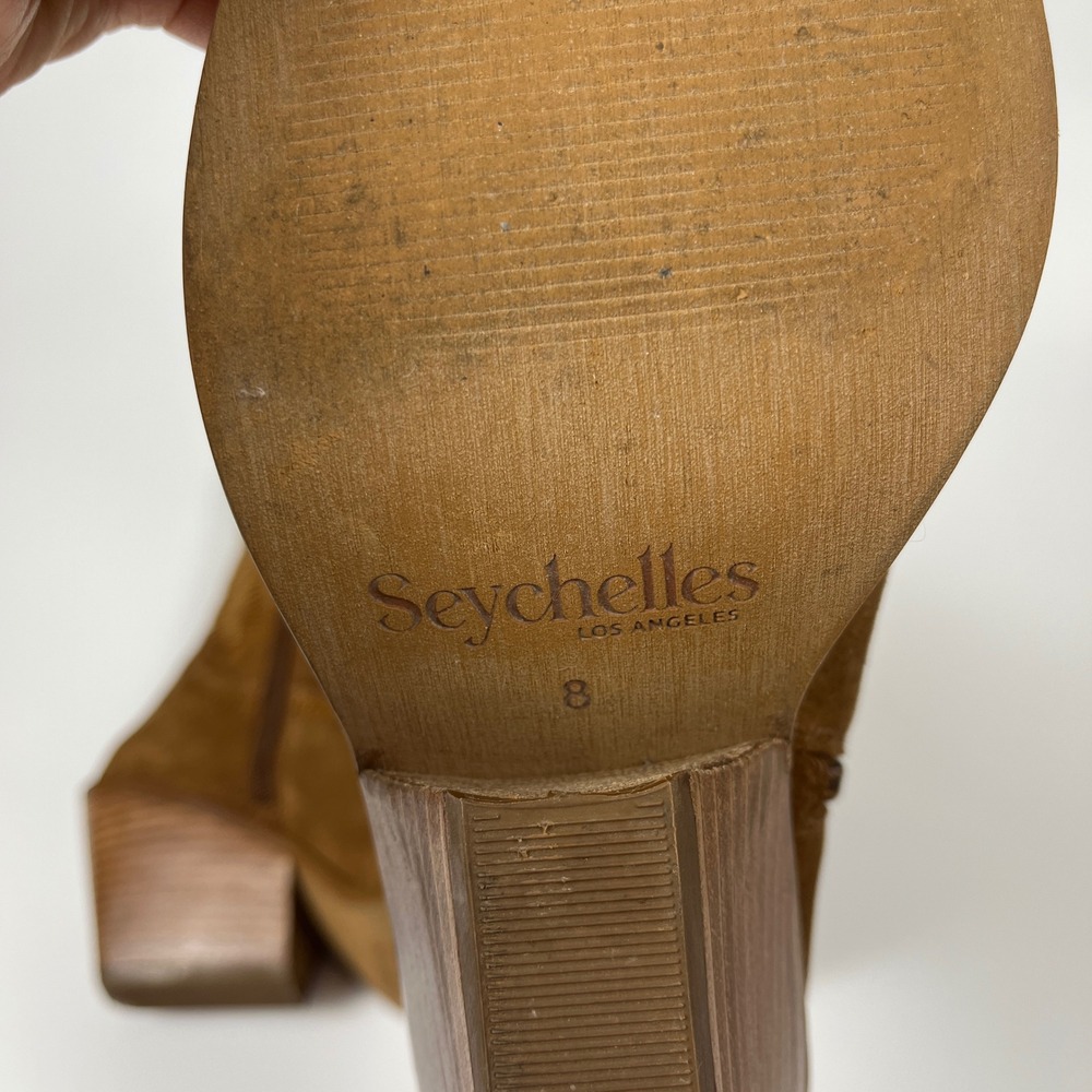 Seychelles Brown Suede Embroidered Country Western Boots Pointed Toe Sz 8 - Picture 9 of 10